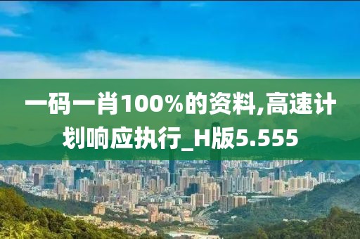 一码一肖100%的资料,高速计划响应执行_H版5.555