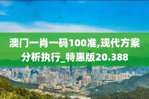 澳门一肖一码100准,现代方案分析执行_特惠版20.388