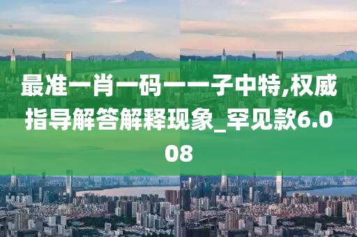 最准一肖一码一一子中特,权威指导解答解释现象_罕见款6.008