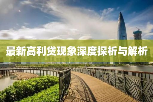 最新高利贷现象深度探析与解析