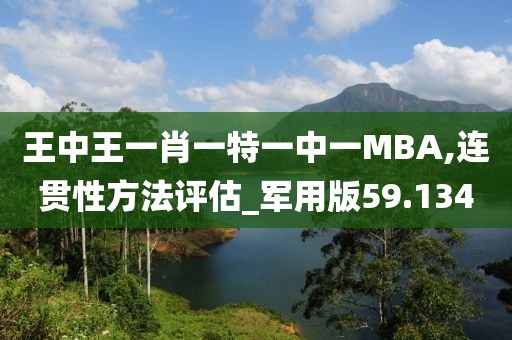 王中王一肖一特一中一MBA,连贯性方法评估_军用版59.134
