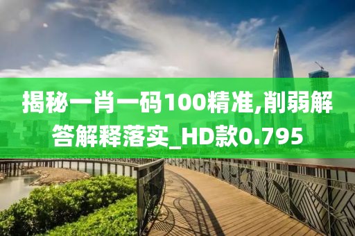 揭秘一肖一码100精准,削弱解答解释落实_HD款0.795