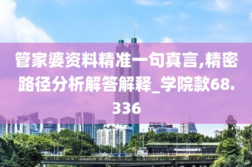 管家婆资料精准一句真言,精密路径分析解答解释_学院款68.336