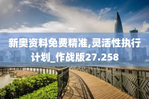 新奥资料免费精准,灵活性执行计划_作战版27.258