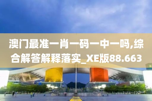 澳门最准一肖一码一中一吗,综合解答解释落实_XE版88.663