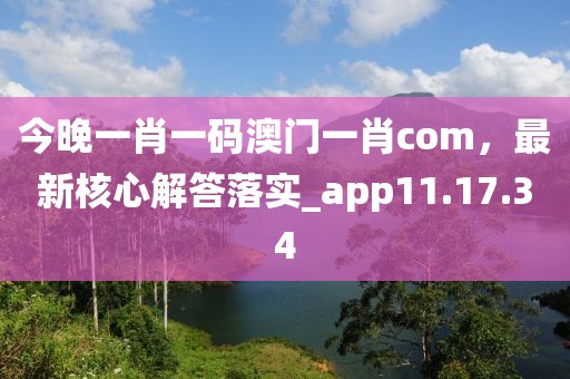 今晚一肖一码澳门一肖com，最新核心解答落实_app11.17.34