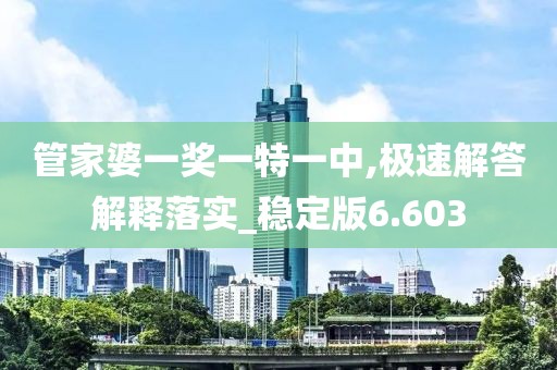 管家婆一奖一特一中,极速解答解释落实_稳定版6.603