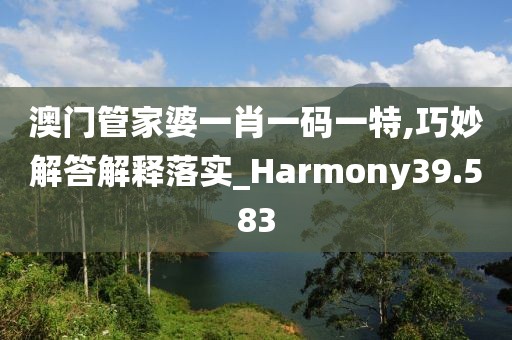 澳门管家婆一肖一码一特,巧妙解答解释落实_Harmony39.583