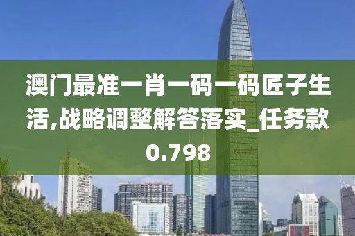 澳门最准一肖一码一码匠子生活,战略调整解答落实_任务款0.798