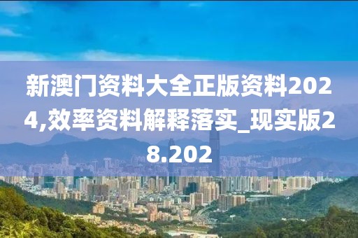 新澳门资料大全正版资料2024,效率资料解释落实_现实版28.202