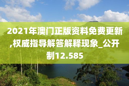 2021年澳门正版资料免费更新,权威指导解答解释现象_公开制12.585