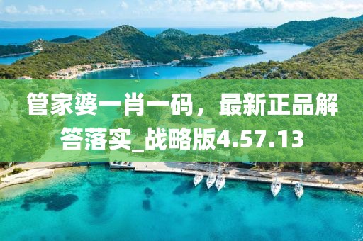 管家婆一肖一码，最新正品解答落实_战略版4.57.13