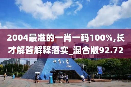2004最准的一肖一码100%,长才解答解释落实_混合版92.72