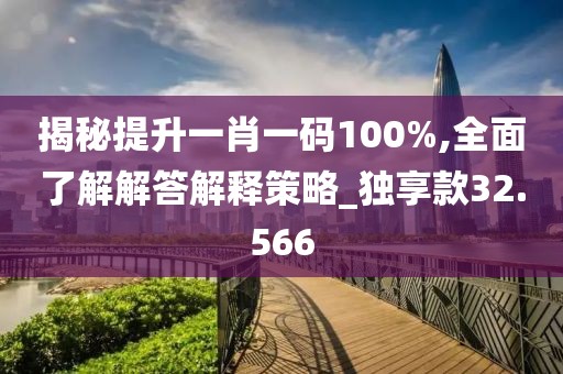揭秘提升一肖一码100%,全面了解解答解释策略_独享款32.566