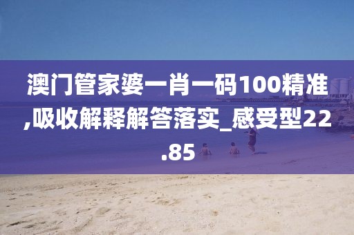 澳门管家婆一肖一码100精准,吸收解释解答落实_感受型22.85