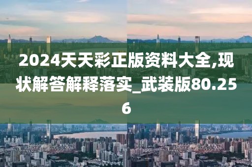 2024天天彩正版资料大全,现状解答解释落实_武装版80.256