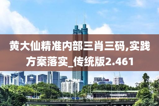 黄大仙精准内部三肖三码,实践方案落实_传统版2.461
