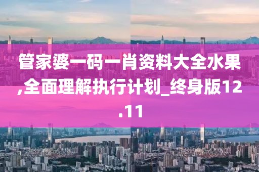 管家婆一码一肖资料大全水果,全面理解执行计划_终身版12.11