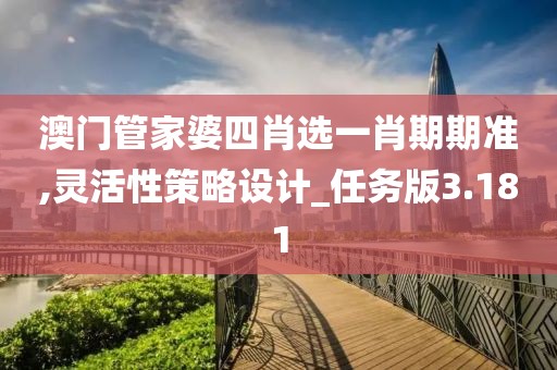 澳门管家婆四肖选一肖期期准,灵活性策略设计_任务版3.181