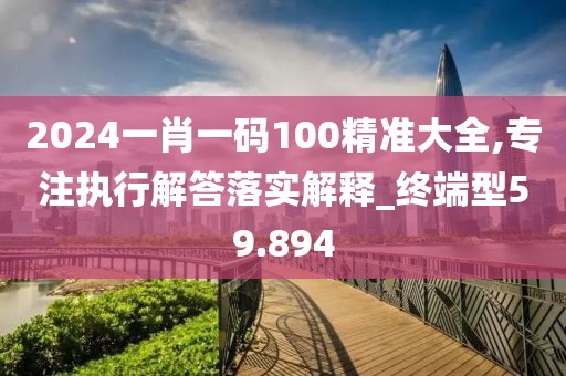 2024一肖一码100精准大全,专注执行解答落实解释_终端型59.894