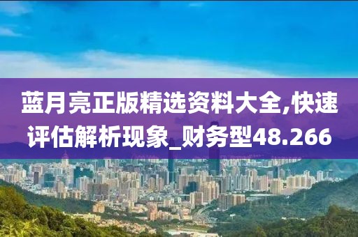 蓝月亮正版精选资料大全,快速评估解析现象_财务型48.266
