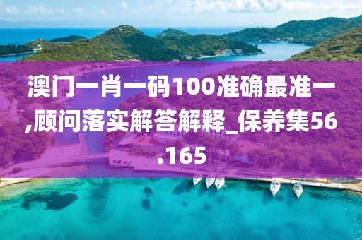 澳门一肖一码100准确最准一,顾问落实解答解释_保养集56.165