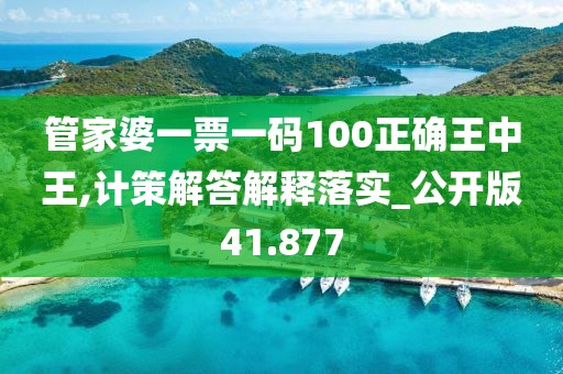 管家婆一票一码100正确王中王,计策解答解释落实_公开版41.877