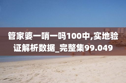 管家婆一哨一吗100中,实地验证解析数据_完整集99.049