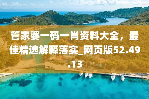 管家婆一码一肖资料大全，最佳精选解释落实_网页版52.49.13