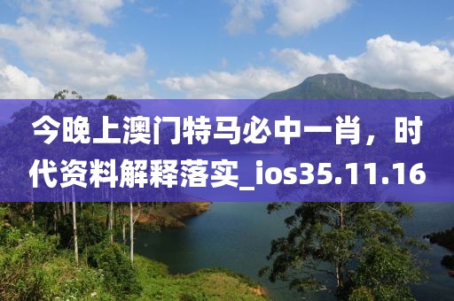 今晚上澳门特马必中一肖，时代资料解释落实_ios35.11.16