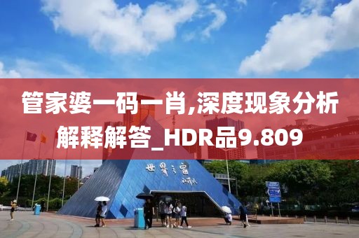 管家婆一码一肖,深度现象分析解释解答_HDR品9.809