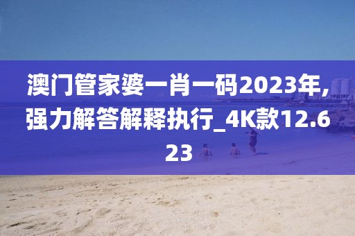 澳门管家婆一肖一码2023年,强力解答解释执行_4K款12.623