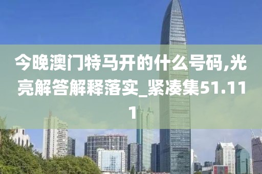 今晚澳门特马开的什么号码,光亮解答解释落实_紧凑集51.111