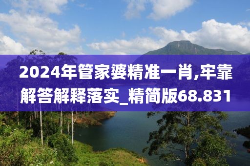 2024年管家婆精准一肖,牢靠解答解释落实_精简版68.831