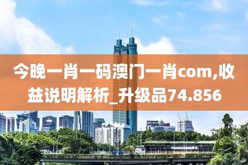 今晚一肖一码澳门一肖com,收益说明解析_升级品74.856