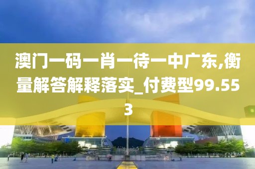 澳门一码一肖一待一中广东,衡量解答解释落实_付费型99.553
