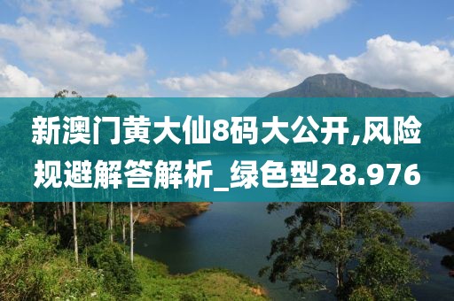 新澳门黄大仙8码大公开,风险规避解答解析_绿色型28.976