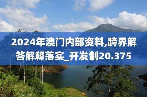 2024年澳门内部资料,跨界解答解释落实_开发制20.375