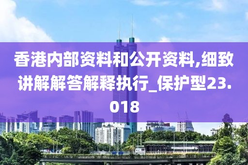 香港内部资料和公开资料,细致讲解解答解释执行_保护型23.018
