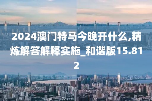 2024澳门特马今晚开什么,精炼解答解释实施_和谐版15.812