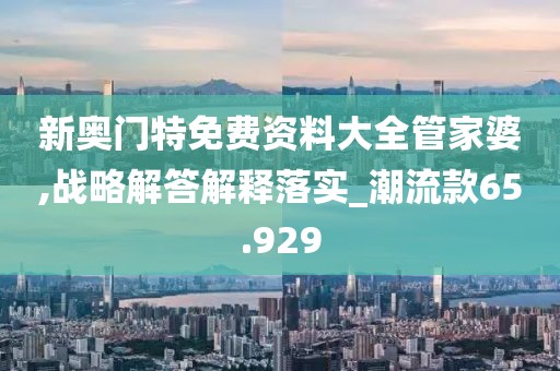 新奥门特免费资料大全管家婆,战略解答解释落实_潮流款65.929