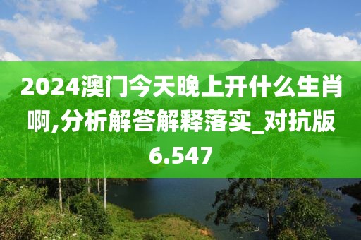 2024澳门今天晚上开什么生肖啊,分析解答解释落实_对抗版6.547
