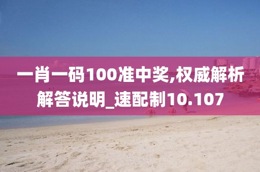 一肖一码100准中奖,权威解析解答说明_速配制10.107