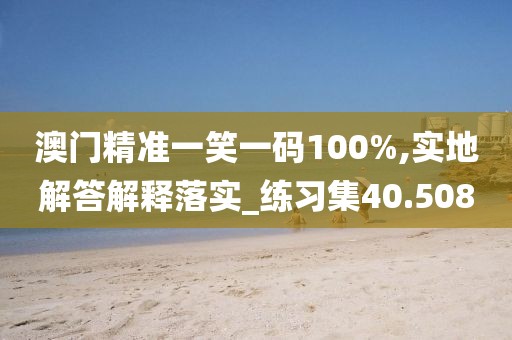 澳门精准一笑一码100%,实地解答解释落实_练习集40.508