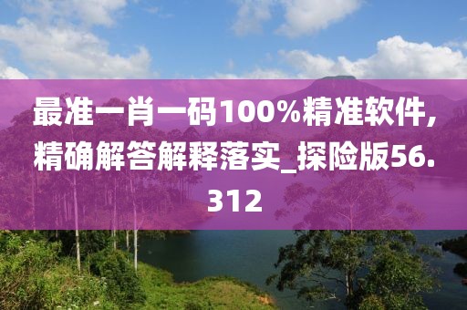 最准一肖一码100%精准软件,精确解答解释落实_探险版56.312