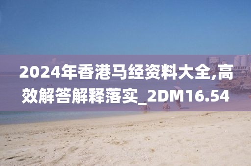 2024年香港马经资料大全,高效解答解释落实_2DM16.54