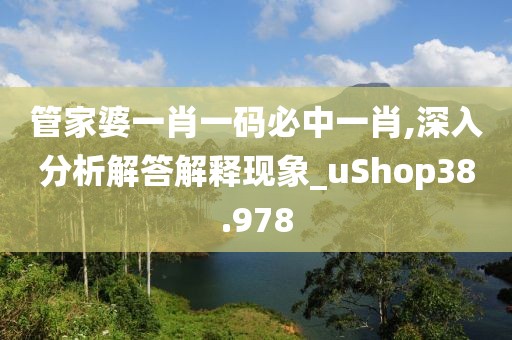 管家婆一肖一码必中一肖,深入分析解答解释现象_uShop38.978