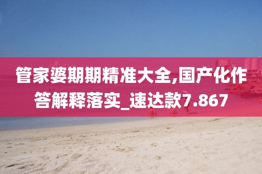 管家婆期期精准大全,国产化作答解释落实_速达款7.867