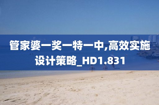 管家婆一奖一特一中,高效实施设计策略_HD1.831