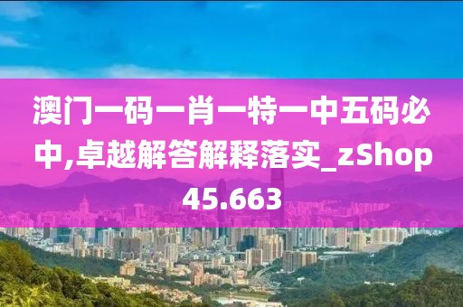 澳门一码一肖一特一中五码必中,卓越解答解释落实_zShop45.663